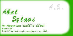 abel szlavi business card